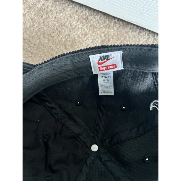 Supreme x Nike SS22 Arc Corduroy 6-Panel Cap Black - Picture 3 of 5